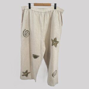 🌼Cotton Connection Linen Blend Pants  Coastal Grandma & Boho Prairie Style,  XL